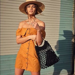 EXPRESS Goldenrod Linen Dress